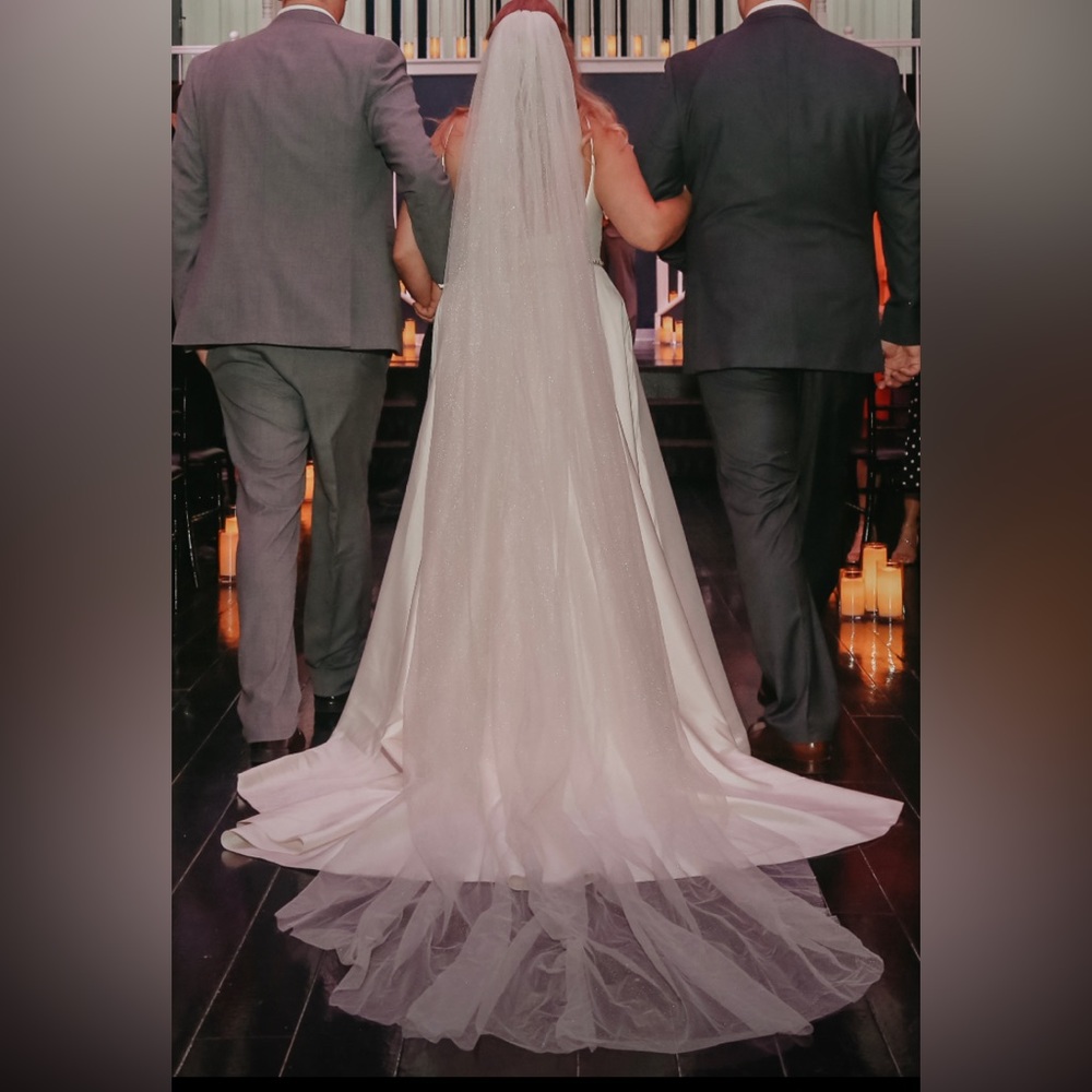 Cathedral length glitter veil